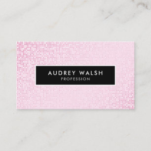 Carte De Visite Faux Pink Sequin Black