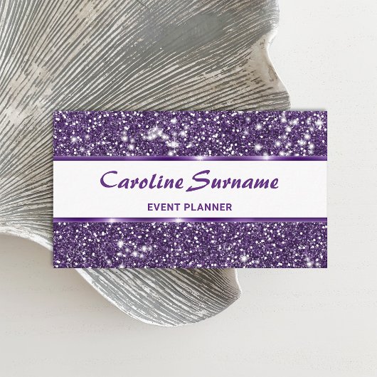 Carte De Visite Faux Purple Parties scintillant Glamorisant Chic E