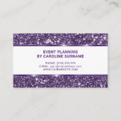Carte De Visite Faux Purple Parties scintillant Glamorisant Chic E (Dos)