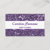 Carte De Visite Faux Purple Parties scintillant Glamorisant Chic E (Devant)