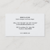 Carte De Visite Faux rayé élégant Argent et lin Beige (Dos)