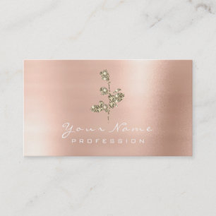 Carte De Visite Faux rose de Champagne d'or de fleur de parties