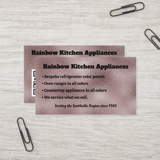 Carte De Visite Faux rose foncé (Devant/Arrière en situation)