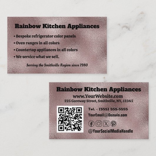 Carte De Visite Faux rose foncé (Devant / Derrière)