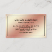 Carte De Visite Faux Rose Gold Foil instructeur de plongée sous-ma (Dos)