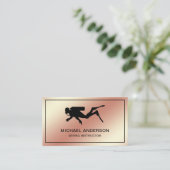 Carte De Visite Faux Rose Gold Foil instructeur de plongée sous-ma (Debout devant)