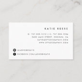 Carte De Visite Faux Rose Gold Lashes & Brows Beauté (Dos)