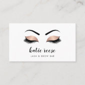 Carte De Visite Faux Rose Gold Lashes & Brows Beauté (Devant)