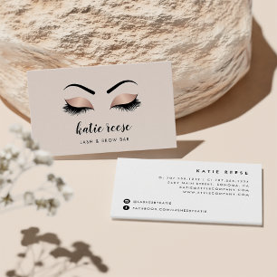 Carte De Visite Faux Rose Gold Lashes & Brows Beauté
