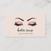 Carte De Visite Faux Rose Gold Lashes & Brows Beauté (Devant)