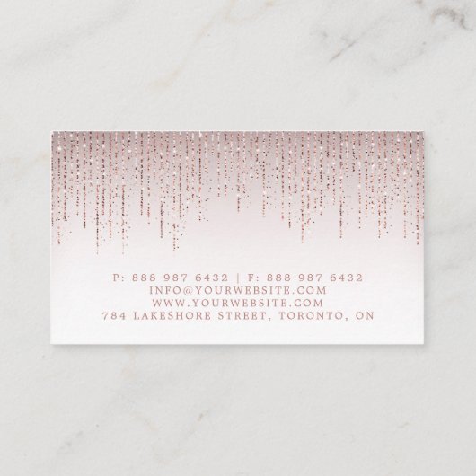 Carte De Visite Faux Rose Gold Parties scintillant String rideau L (Dos)