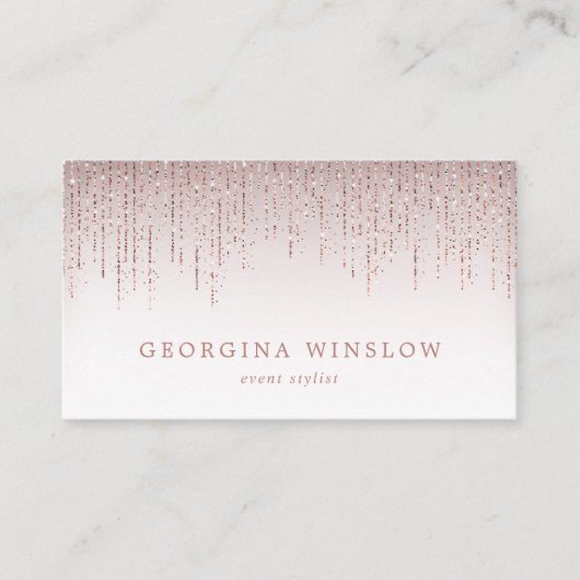 Carte De Visite Faux Rose Gold Parties scintillant String rideau L (Devant)