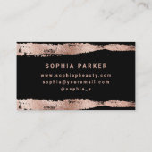 Carte De Visite Faux Rose Gold sur Black (Dos)