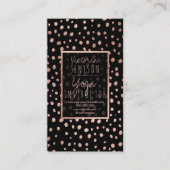 Carte De Visite Faux rose or pois noir yoga (Devant)