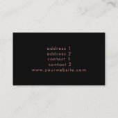 Carte De Visite faux rose or rose points musique pianiste (Dos)