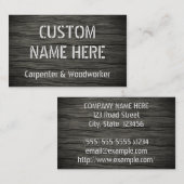 Carte De Visite Faux Rustique Charpentier / Bois (Devant / Derrière)