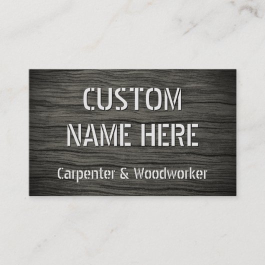 Carte De Visite Faux Rustique Charpentier / Bois (Devant)