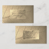 Carte De Visite Faux Sepia Gold Foil Botanique Beauty Studio Styli (Devant / Derrière)