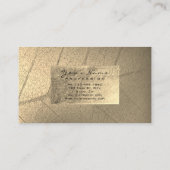 Carte De Visite Faux Sepia Gold Foil Botanique Beauty Studio Styli (Dos)