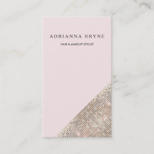 Carte De Visite Faux Sequin Blush Pink Fashion & Beauty Stylist