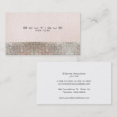 Carte De Visite Faux Sequins et Linen Cute Pink Chic Boutique (Devant / Derrière)