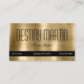 Carte De Visite Faux Shiny Metally Gold Black Contact Bar (Devant)