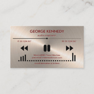 Carte De Visite Faux Silver Audio Display Emboss Lettres DJ
