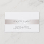Carte De Visite Faux Silver Creative Sleek Plain tendance Luxe (Devant)