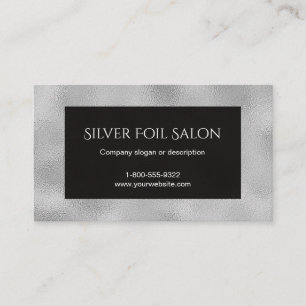 Carte De Visite Faux Silver Foil en noir