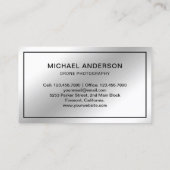 Carte De Visite Faux Silver Foil Photographie de drone moderne (Dos)