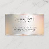 Carte De Visite Faux Silver Professionnel Élégant Modèle moderne (Dos)