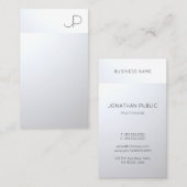 Carte De Visite Faux Silver Professionnel Élégant Moderne (Devant / Derrière)