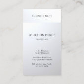 Carte De Visite Faux Silver Professionnel Élégant Moderne (Dos)