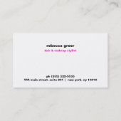 Carte De Visite Faux Silver Sequin Hot Rose Lips Beauté (Dos)