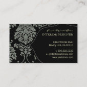 Carte De Visite Faux Silver/Slate Damask/DO-IT-YOURSELF arrière - (Dos)