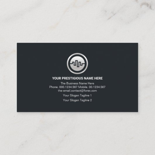 Carte De Visite Faux Silver Stock Exchange Graph Futures Trading (Dos)