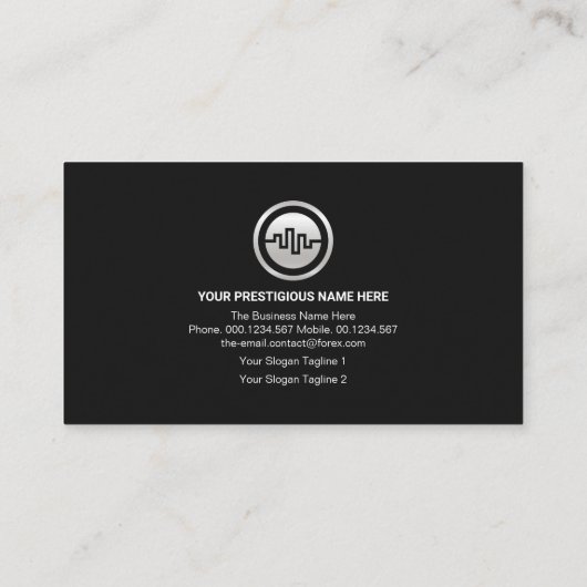 Carte De Visite Faux Silver Stock Exchange Graph Futures Trading (Dos)