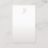 Carte De Visite Faux Silver Trendy Créatif Monogram Plat Luxe (Dos)