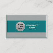 Carte De Visite Faux Silver Turquoise brillant Metally avec Icônes (Dos)