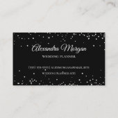 Carte De Visite Faux Sparkly Silver Parties scintillant Noir (Dos)