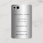 Carte De Visite Faux téléphone semble métallique  (Dos)