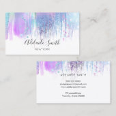 Carte De Visite FAUX traits holographiques de peinture violet (Devant / Derrière)