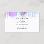 Carte De Visite FAUX traits holographiques de peinture violet (Dos)