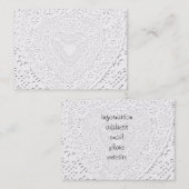 Carte De Visite Faux White Lace Fabric Arrière - plan (Devant / Derrière)