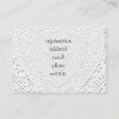 Carte De Visite Faux White Lace Fabric Arrière - plan (Dos)