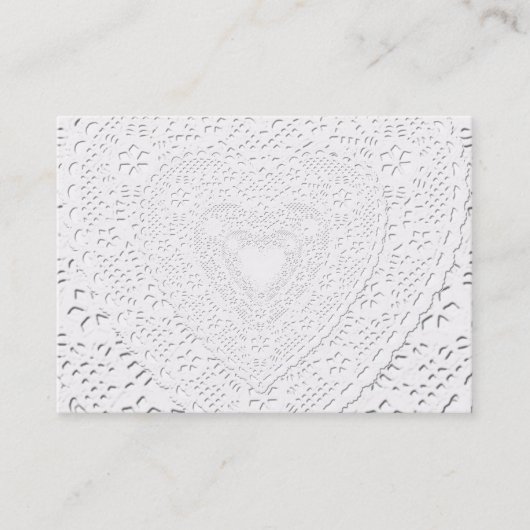 Carte De Visite Faux White Lace Fabric Arrière - plan (Devant)