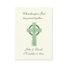 Faveur de mariage catholique croix celtique verte
