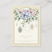 Carte De Visite Faveur de mariage catholique Fleur de souvenir (Devant)