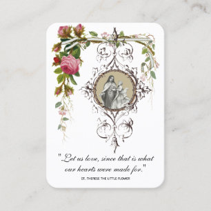 Carte De Visite Faveur de mariage catholique Souvenir de Ste Thérè