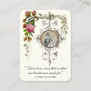 Carte De Visite Faveur de mariage catholique Souvenir de Ste Thérè